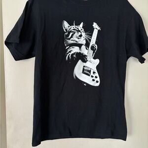 Ladies black 100% cotton tee shirt